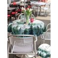 thumbnail image 6 of Outdoor Tablecloth with Umbrella Hole Zipper Green White Forest Round Tablecloth 54" Waterproof Outside Table Cloth Watercolor Modern Mountain Patio Table Cover Tablecloths for Picnic Party, 6 of 8