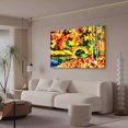 thumbnail image 3 of Cuadro de puente, hojas de otoño, agua, árboles, río, póster, pintura decorativa, lienzo, arte de pared, carteles para sala de estar, pintura para dormitorio, estilo marco, 20 x 30 cm, 3 of 8