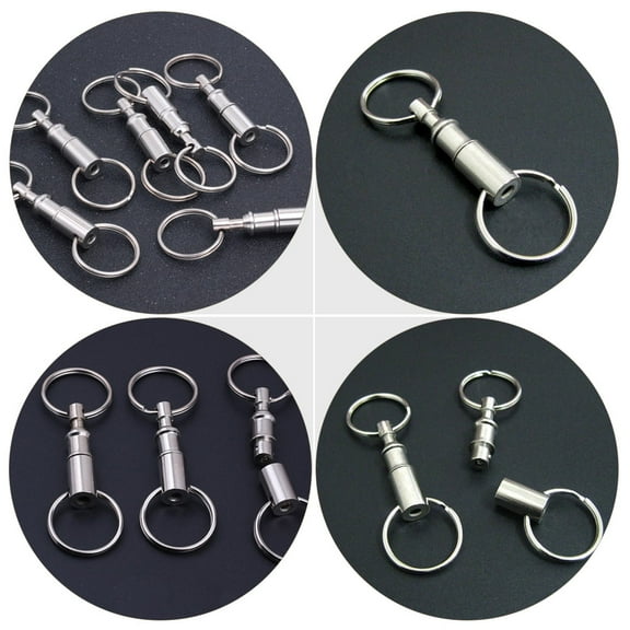 ROSENICE 12Pcs Key Rings for Crafts Durable Metal Key Chains Silver