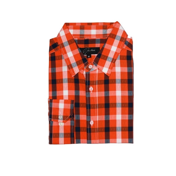 Jade Marlin Designer Men's Plaid Rugged Causal Cotton Shirt Size Large