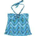 thumbnail image 1 of Island Escape Womens Printed Tankini Swim Top, Blue, 12, 1 of 1