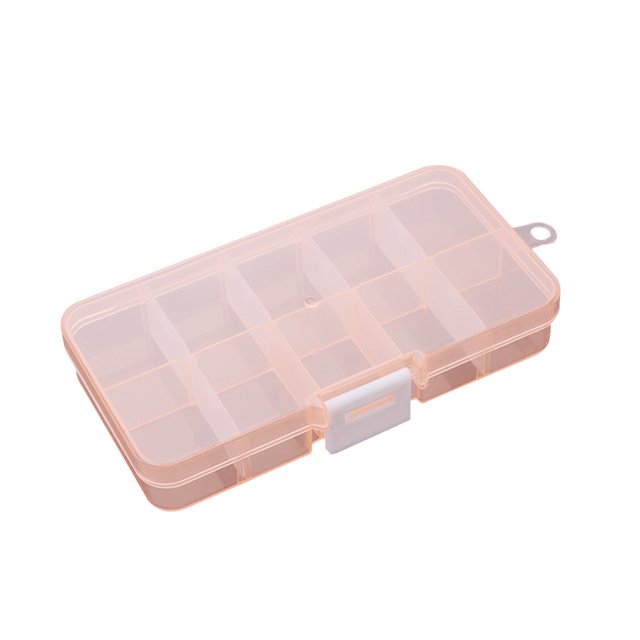 Ygjytge 10 Rejillas De Plástico Transparente Para Joyería, Pastillero, Caja De Almacenamiento (Naranja) Ygjytge Para estrenar