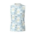thumbnail image 6 of Lsque Cute Cat Print Men's Cotton Blend Sleeveless Muscle Shirts (S-3XL)- Moisture Wicking, Odor Protection, UPF 30+,, 6 of 8