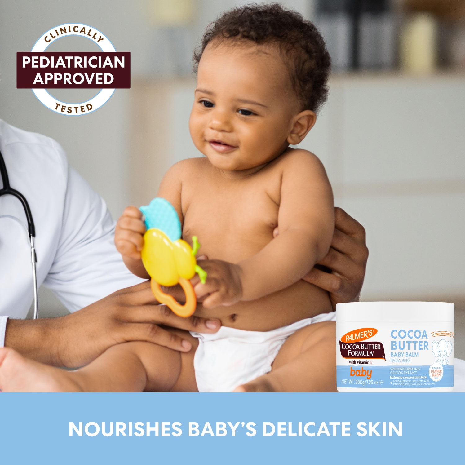 (2 pack) Palmer's Baby Cocoa Butter Formula Hydrating Baby Balm, Vitamin E & Cocoa Extract, 7.25 oz