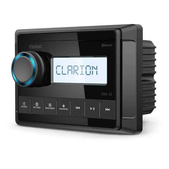 Clarion CMM-20 Marine Source Unit with LCD Display, IP66 Weatherproof Rating, Weather Band, Bluetooth