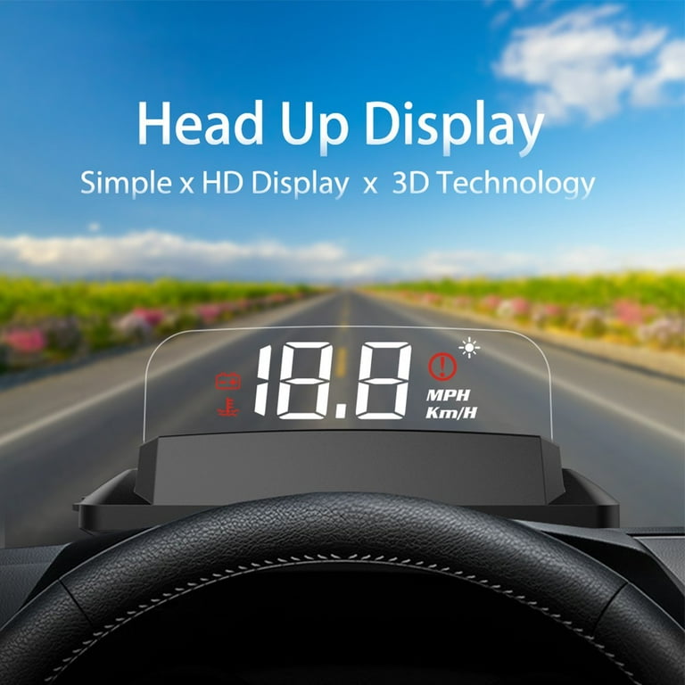 Mirror Hud Head Up Display Clear Font Auto Hud Obd2 Car Speed Projector Kmh  Mph 