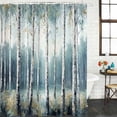 thumbnail image 2 of Modernism Tree Bathroom Shower Curtains with 12 Hooks Polyester Waterproof Shower Curtain for Stalls and Bathtubs Spring Forest Scene Oil Painted Decorative Bathroom Privacy Curtain 72x72 Inches, 2 of 9