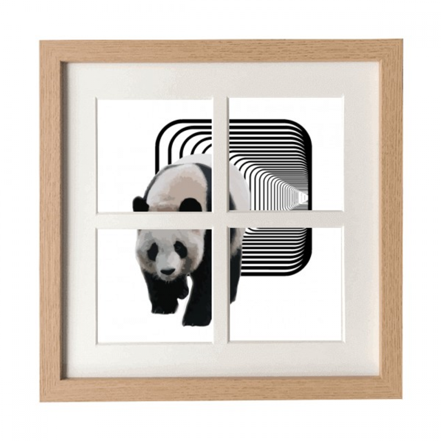 Panda Tunnel Walking Space Pantalla de escritorio de pared de marco 4 aperturas