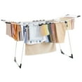 thumbnail image 1 of SONGMICS Clothes Drying Rack, 22.2 x 68.1 x 38 Inches Laundry Drying Rack Foldable, Space-Saving, with Gullwings, Sock Clips, Metal Structure, for Clothes, Towels, Linens, White, 1 of 7