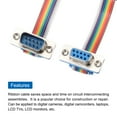 thumbnail image 4 of IDC Rainbow Wire Flat Ribbon Cable DB9 13 Inch Length 2.54mm Pitch Breadboard Jumper Wires RS485 RS232 Extension Cable for Multi-port Parallel Hub, 4 of 5