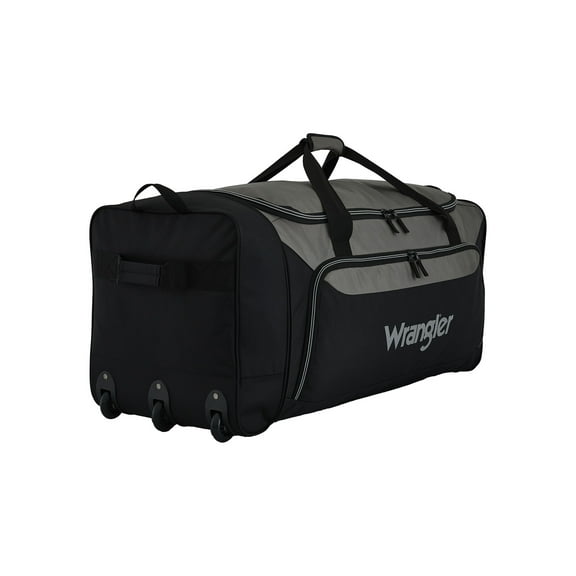 Wrangler 36-inch Jumbo Collapsible 3-Wheel Rolling Locker Duffel, Black