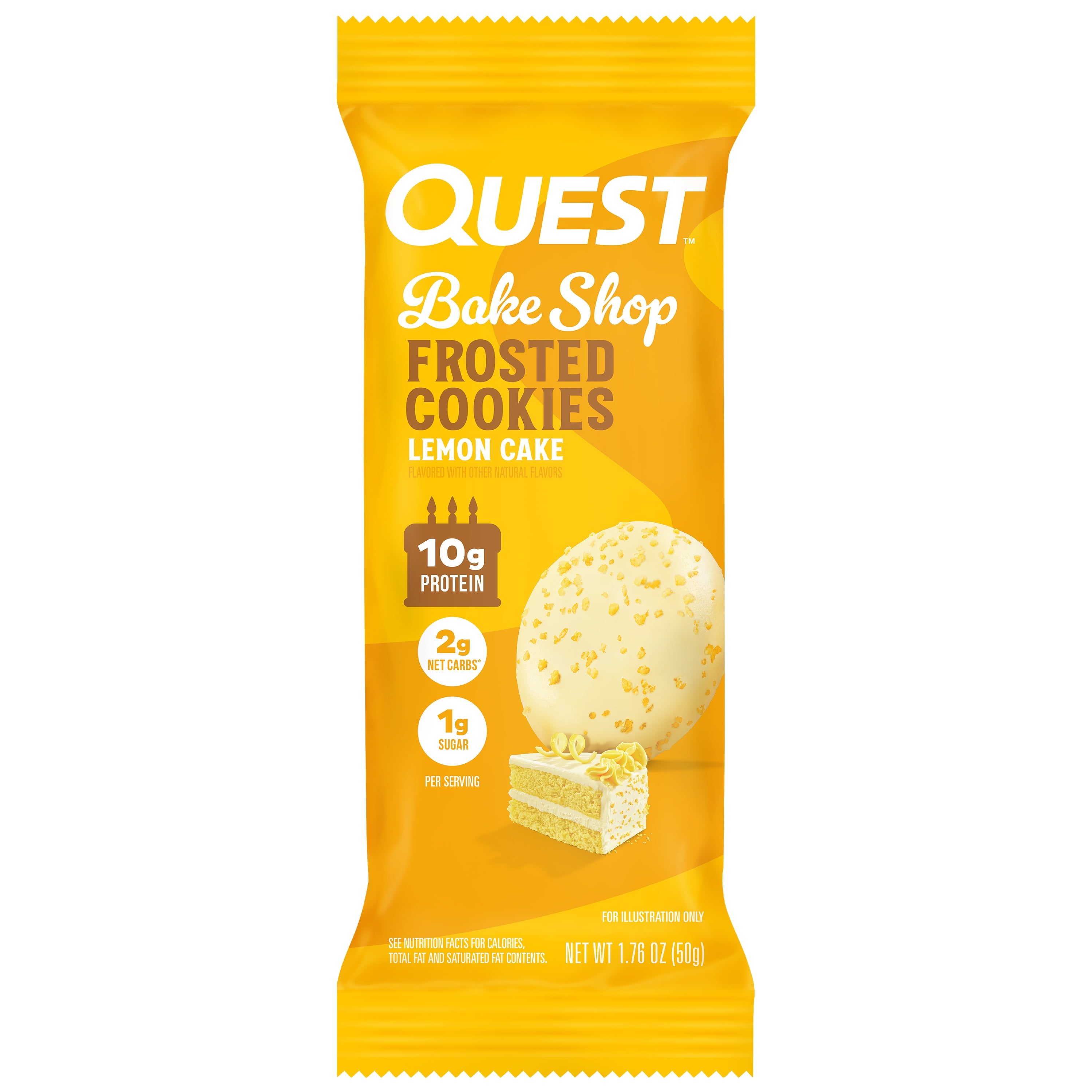 Quest Bake Shop Frosted Cookies, Lemon Cake Flavor, 10g Protein, 8 Count