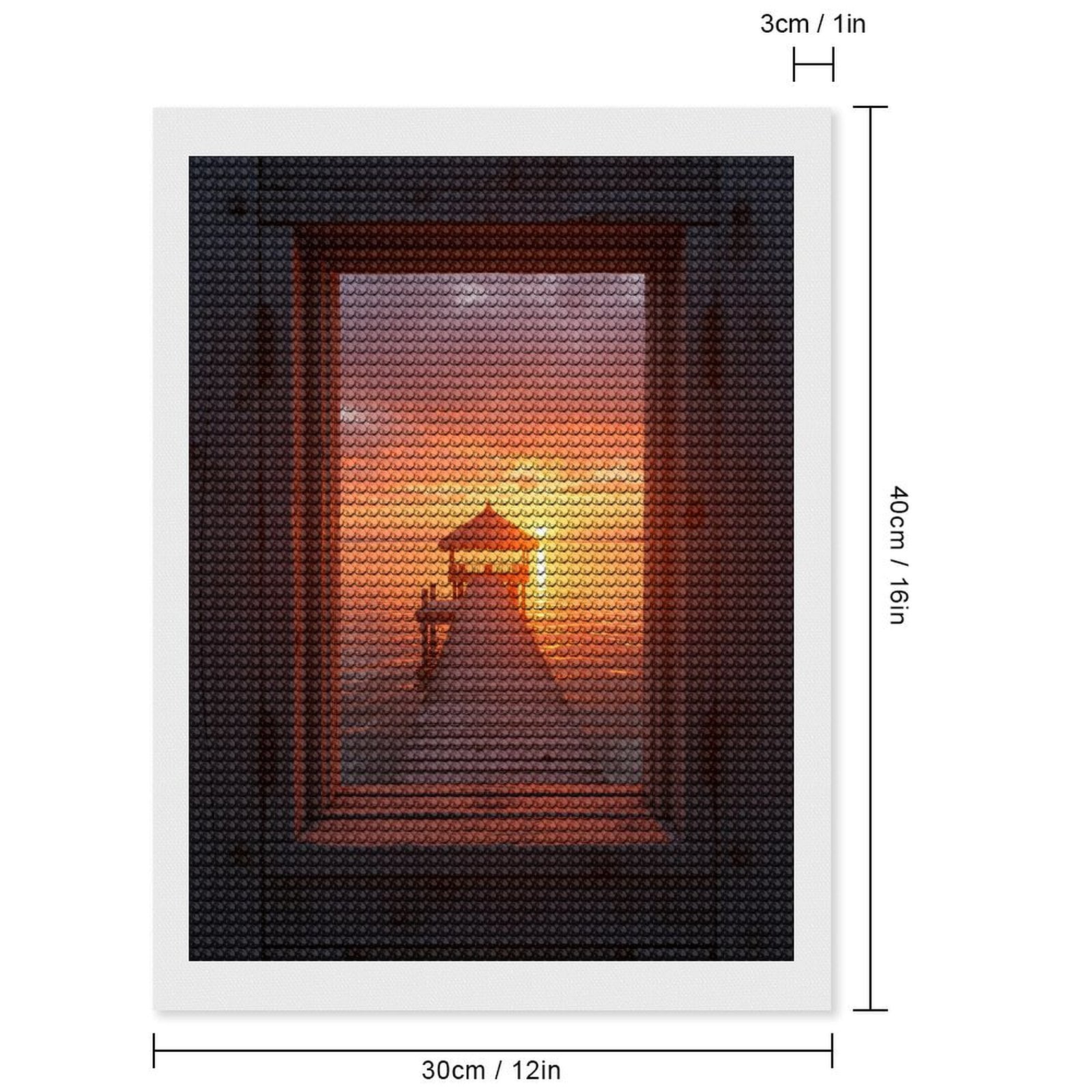 Diamond Art Kits for Adults, Dock Sunset Wooden Framed View 5D Diamond Painting Kits for Adults Beginners, DIY Full Drill Diamond Painting, Gem Art and Crafts 12x16