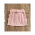 thumbnail image 3 of Kiapeise Toddler Baby Girls Corduroy Skirts High Waist Button Down Mini A-line Skirts with Belt, 3 of 9