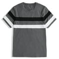 thumbnail image 6 of YLSDY Men's Color Block Short Sleeve Tee Shirts Casual Crewneck T Shirt Trendy Summer Tops Fashion Stripes Casual Tops Regular Fit Athletic Tees Dark Gray L, 6 of 8