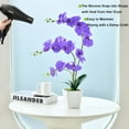 thumbnail image 4 of Faux Orchid in Vase Large Artificial Orchid in Ceramic Vase Silk Orchids with Stems Real Look Potted Phalaenopsis Flowers Arrangement Centerpiece Table Decorations for Home Decor Indoor, Purple, 4 of 7