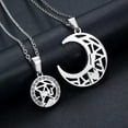 thumbnail image 6 of K-KED Popular Ins Tide Sun Moon Puzzle Pendant Stainless Steel Necklace Couple Jewelry-Silver Pair, 6 of 7