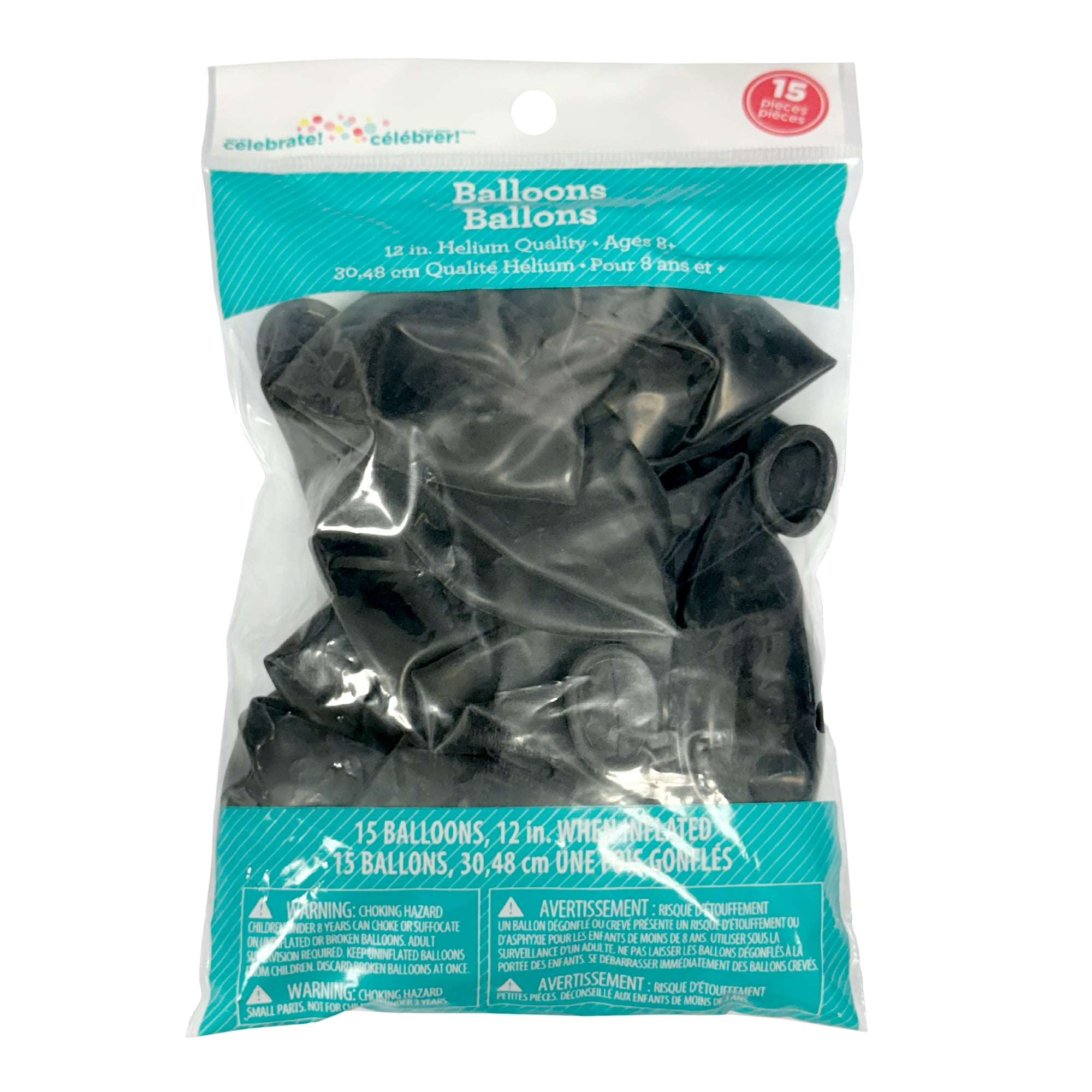 12inch Black Latex Balloons, 15 Pieces, by Way To Celebrate