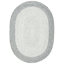 SAFAVIEH Braided Lars Geometric Reversible Area Rug, Gray/Ivory, 5' x 7' Oval