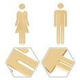 thumbnail image 2 of Shisuyan Modern Restroom Sign Acrylic Golden 2Pcs, 2 of 8