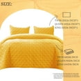 thumbnail image 7 of Exclusivo Mezcla Bed Quilt Set Queen Size for All Seasons, Stitched Pattern Quilted Bedspread/ Bedding Set/ Coverlet with 2 Pillow shams, Lightweight and Soft, Yellow, 7 of 7