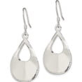thumbnail image 2 of Sterling Silver Polished Laser Cut Teardrop Dangle Hook Earrings (41.8 X 16.75) Made In India qe13580, 2 of 5