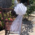 thumbnail image 6 of Assembled White Wedding Pew Bows - 8" Wide, Set of 4, Tulle Tails, Extra Wide Ribbon, Reception, Aisle Decor, Bridal Shower, Anniversary, 6 of 9