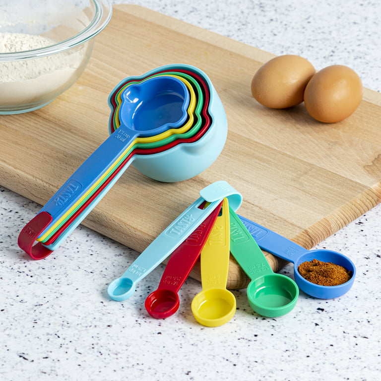 Tasty Measuring Cups and Spoons Set with Pour Spouts, Multicolor, 10 Piece