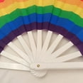 thumbnail image 4 of Ltdhehe Rainbow Folding Fan – Handheld Clack Fan Raves Festivals & – Cloth With Sturdy Plastic Handle – & Party Accessory &, 4 of 5