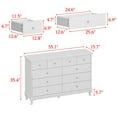 thumbnail image 7 of MONSLIPA 10 Drawer Dresser, 55.1'' W Double Dresser Chest of Drawers for Bedroom Closet White, 7 of 7