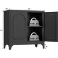 thumbnail image 2 of Kitchen Buffet with Storage, Metal Buffet Table with Doors and Adjustable Shelves, 33" Tall Kitchen Sideboard, Modern Coffee Bar Console Cabinet for Living, Dining Room,Black, Assemble Required, 2 of 8