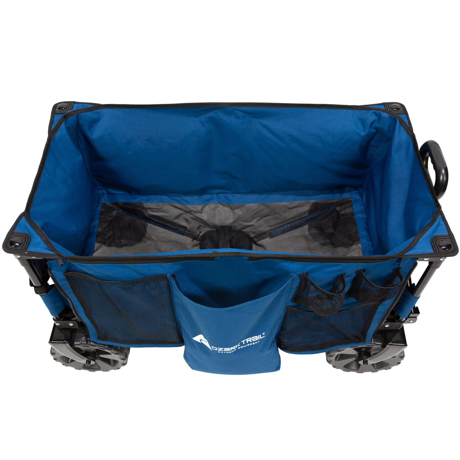 Ozark Trail Camping All-Terrain Folding Wagon with Oversized Wheels, Blue, 23in Height