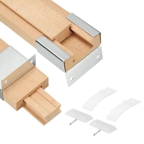 2 Set Wooden Drawer Slides, 11-7/8" (30 CM) with Metal Plastic Slide Glide Bracket, Classic Wood Center Guide Track