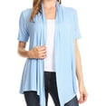 thumbnail image 5 of Women's Short Sleeve Asymmetrical Hem Solid Cardigan, 5 of 6