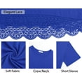 thumbnail image 6 of WellSize Women Plus Size Tops Casual Lace Tunic Blouse Summer Crew Neck Short Sleeve Shirts, 6 of 8