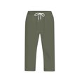 thumbnail image 5 of WWV Mens Capri Pants Mens Cropped Pants Drawstring Elastic Waist Straight Leg Trousers Solid Color Leisure Loose Vacation Pants Army Green L, 5 of 7