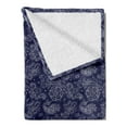 thumbnail image 2 of Batik Soft Flannel Fleece Blanket, Monochrome Paisley Leaves with Flower Petals and Branches Flourish Oriental Motifs, Cozy Plush for Indoor and Outdoor Use, 50" x 60", Indigo White, by Ambesonne, 2 of 5