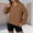 Brown, variant on MHFRRA Fall Sweatshirt Women's Zip Up Sweatshirt Casual Long Sleeve Pullover Tops Stand Collar Loose Fit Basic Solid Color Outerwear for Daily Wear Fall Fashion size L