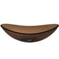 thumbnail image 3 of Novatto TIS-324TBN Babbuccia Clear Brown Slipper Glass Vessel Bathroom Sink with Brushed Nickel Pop-Up Drain, Mounting Ring, 3 of 4