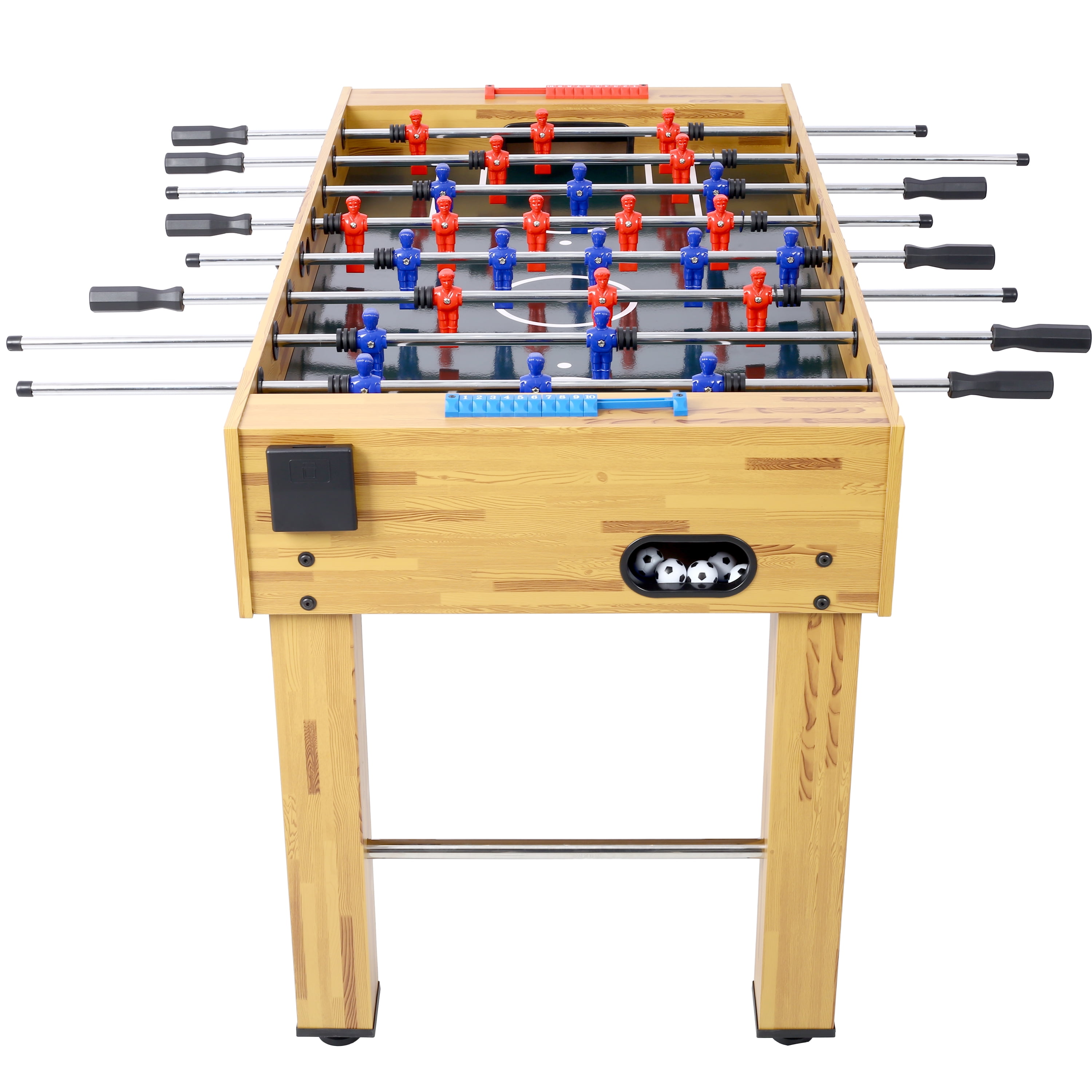 Acekid 54in Soccer Table with 4 Balls 1 Cup Holder 2 Counters Arcade Competition Sized Foosball Table Family Sports Game Table Wood