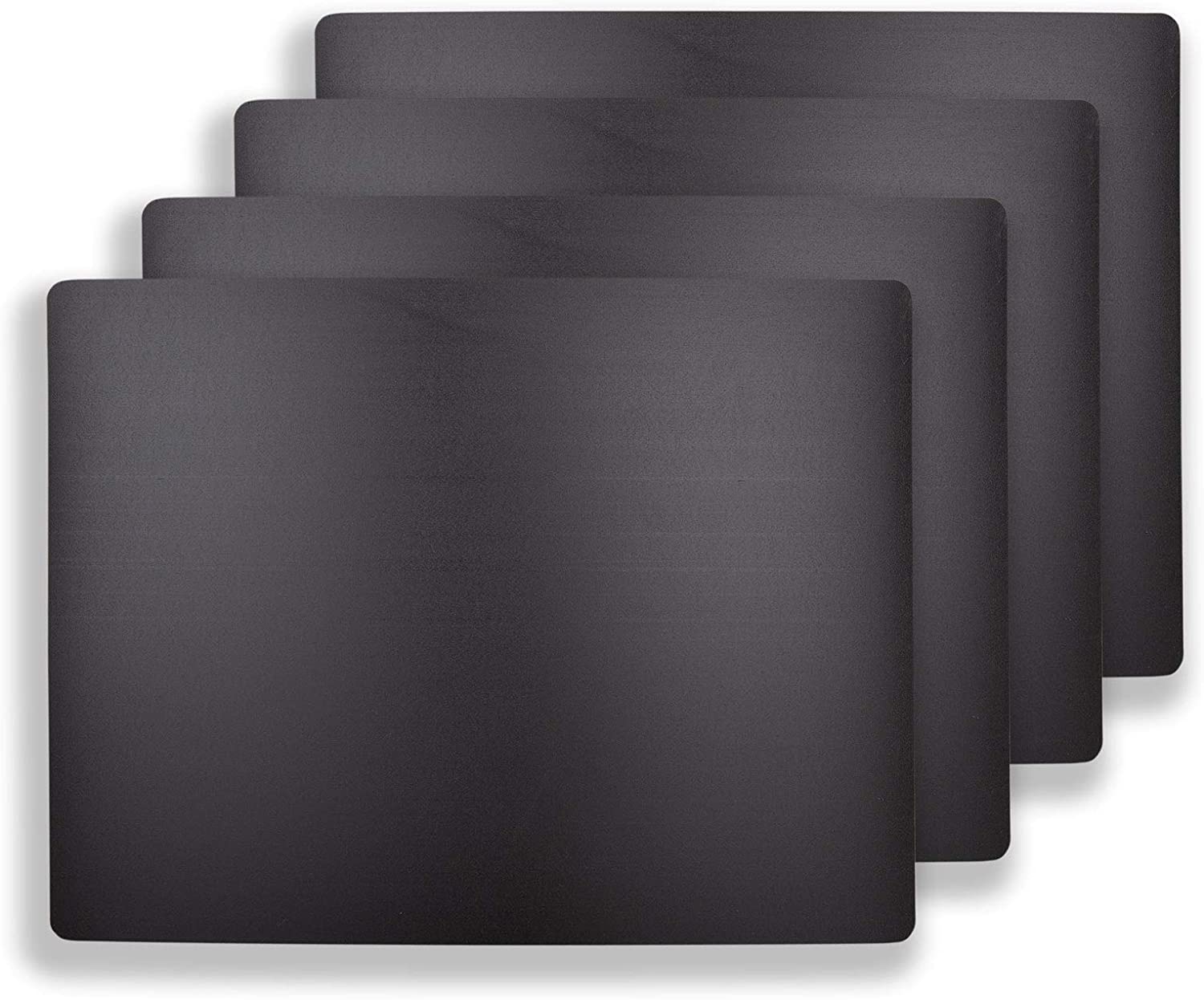 RGHJAR-Commercial Grade Cutting Board Mats 15 x 12 Inch - 4 Pack Set, Flexible 1/16" Inch Thick Black Plastic, Made from HDPE and NSF Approved for Food Service