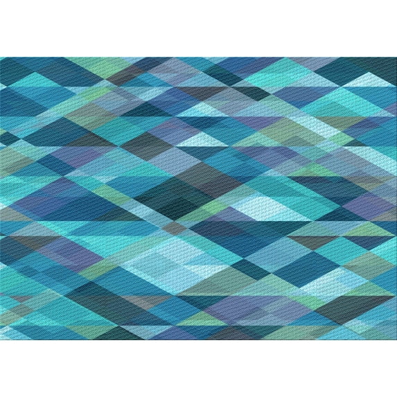 Ahgly Company Machine Washable Indoor Rectangle Transitional Blue Area Rugs, 7' x 10'