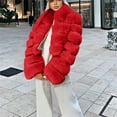 thumbnail image 4 of AXXD Women Faux Fur Coat,Women Plus Size Faux Coat Warm Furry Faux Short Jacket Long Sleeve Outerwear, 4 of 5