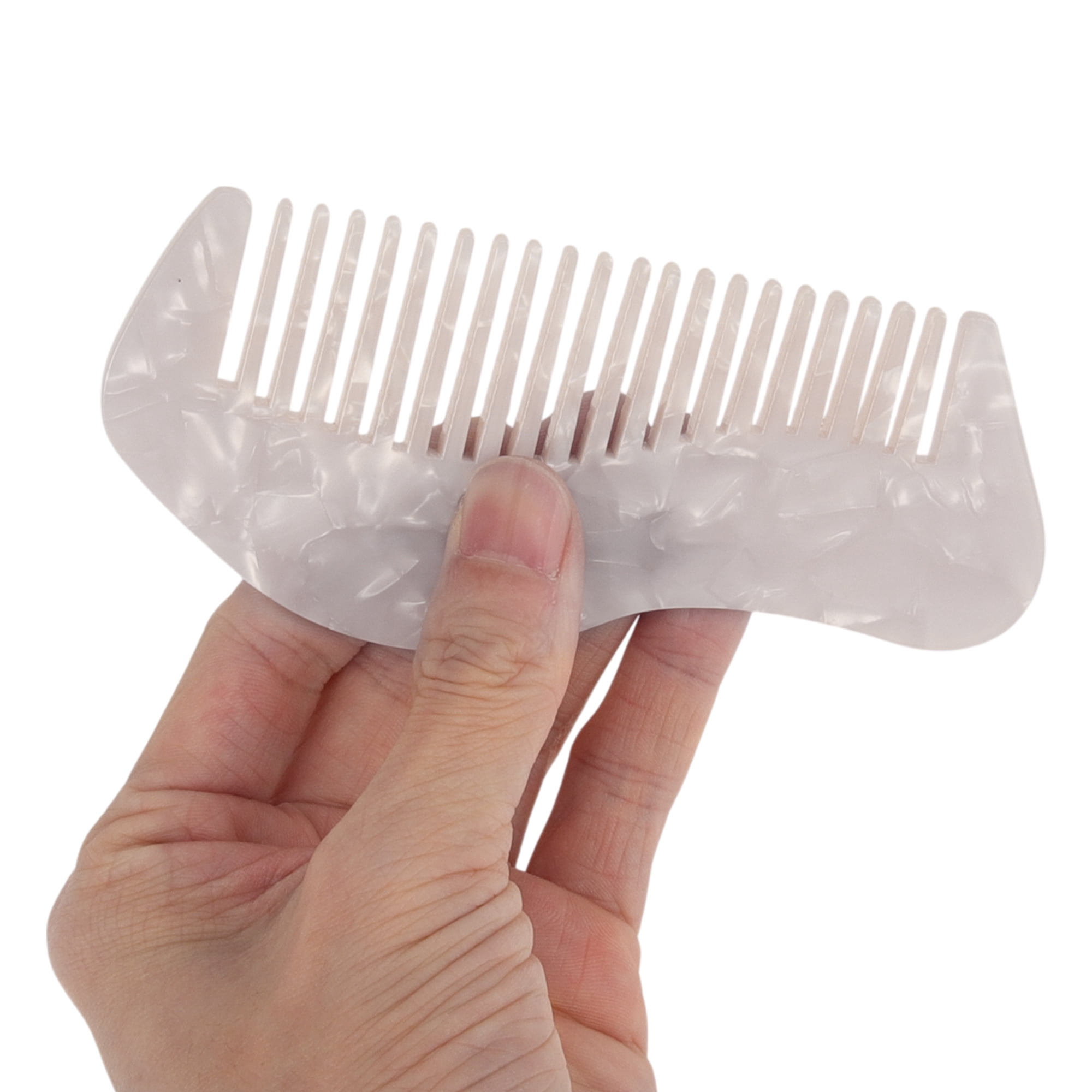 Unique Bargains 1 Pc Portable Special Shape Hair Comb for All Hair Types Styles White
