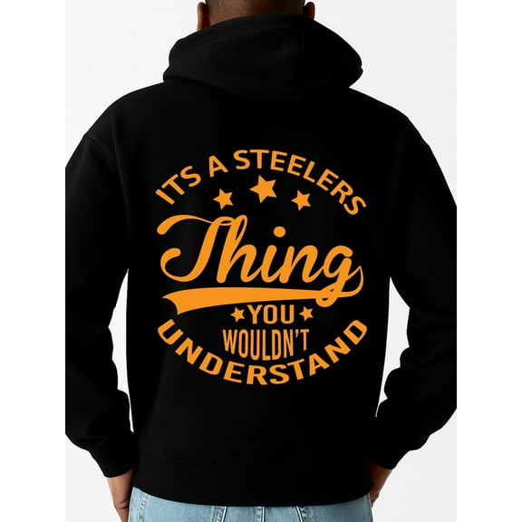 Steelers Thing graphic hoodies mens polyester black All-Season Fitness Top, Sleek Sporty Look, Durable Sportswear casual Fashion Unisex Shirt Graphic Tee tshirts
