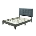 thumbnail image 2 of Hodedah Queen Platform Bed with Upholstered Headboard and Wooden Frame in Gray, 2 of 4