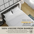 thumbnail image 3 of MLILY Ego 100% Viscose Bamboo Bed Sheets Set, Twin XL, Dark Gray, Wrinkle Resistant, Solid Sateen, 3 of 10