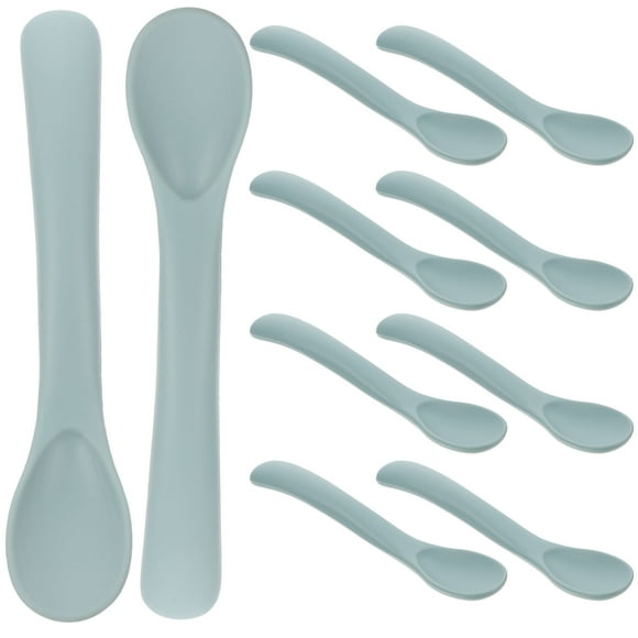10pcs Silicone Infant Eating Spoons Baby Feeding Training Scoops Baby Food Spoons
