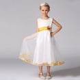 thumbnail image 2 of Vestido De Damas De Honor Para Niñas De Flores Vestido De Fiesta Formal Para Desfile 4-5 Años Amarillo SM SunniMix Vestido de niña de las flores, 2 of 8