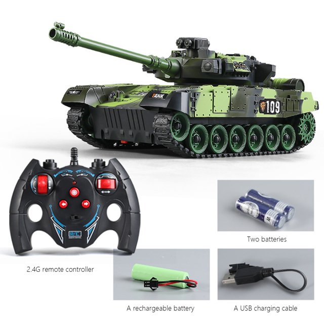 Dvkptbk Rc Tank, Tank Télécommandé pour Garçons, Tank avec Lumières à Effet Sons Réalistes Batailles Tank Jouet Excellent Cadeau Jouet pour Cadeaux de Noël